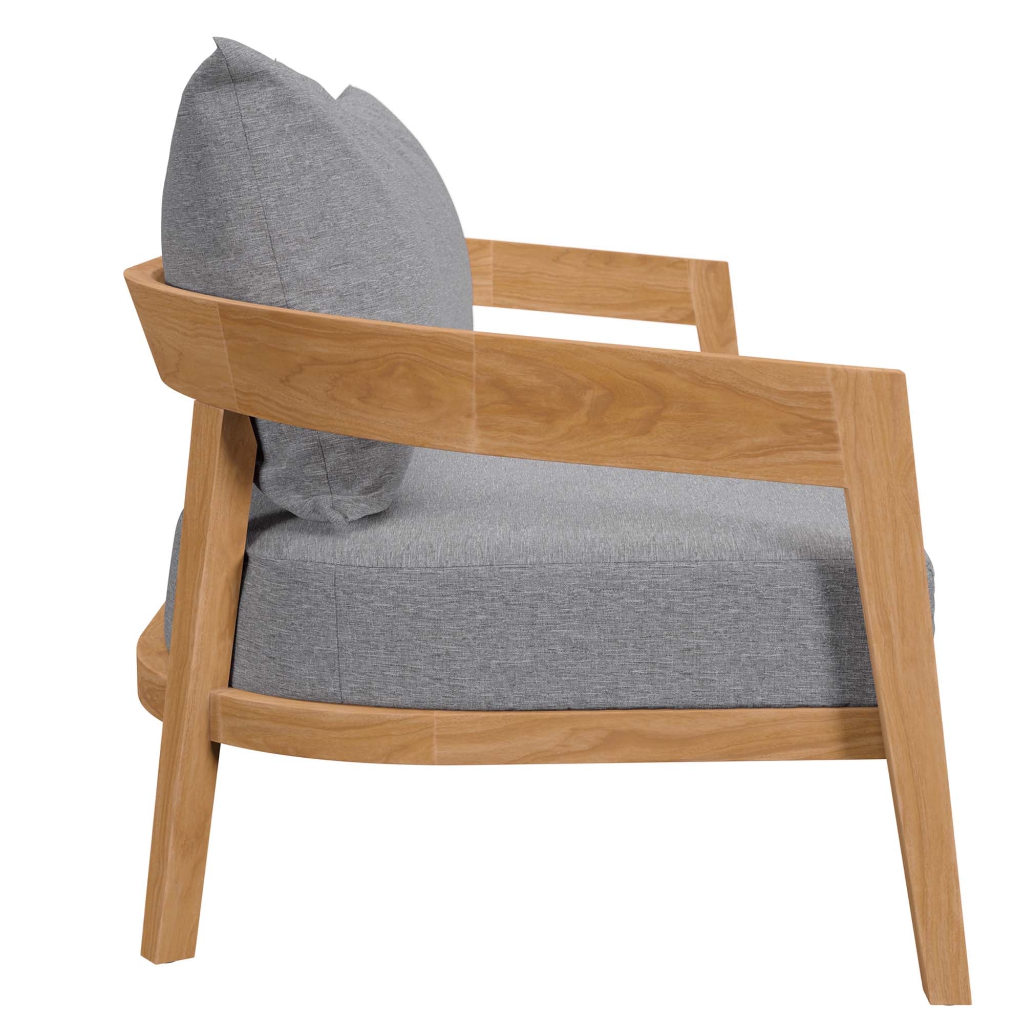 Brisbane Teak Wood Outdoor Patio Loveseat - Natural White