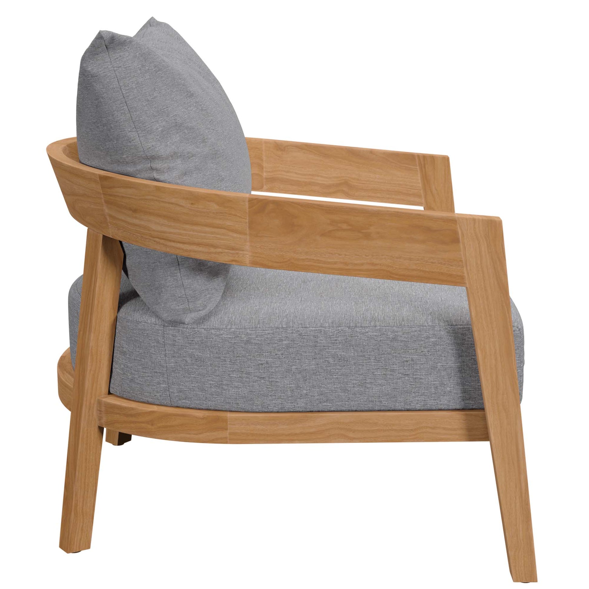 Brisbane Teak Wood Outdoor Patio Armchair - Natural White