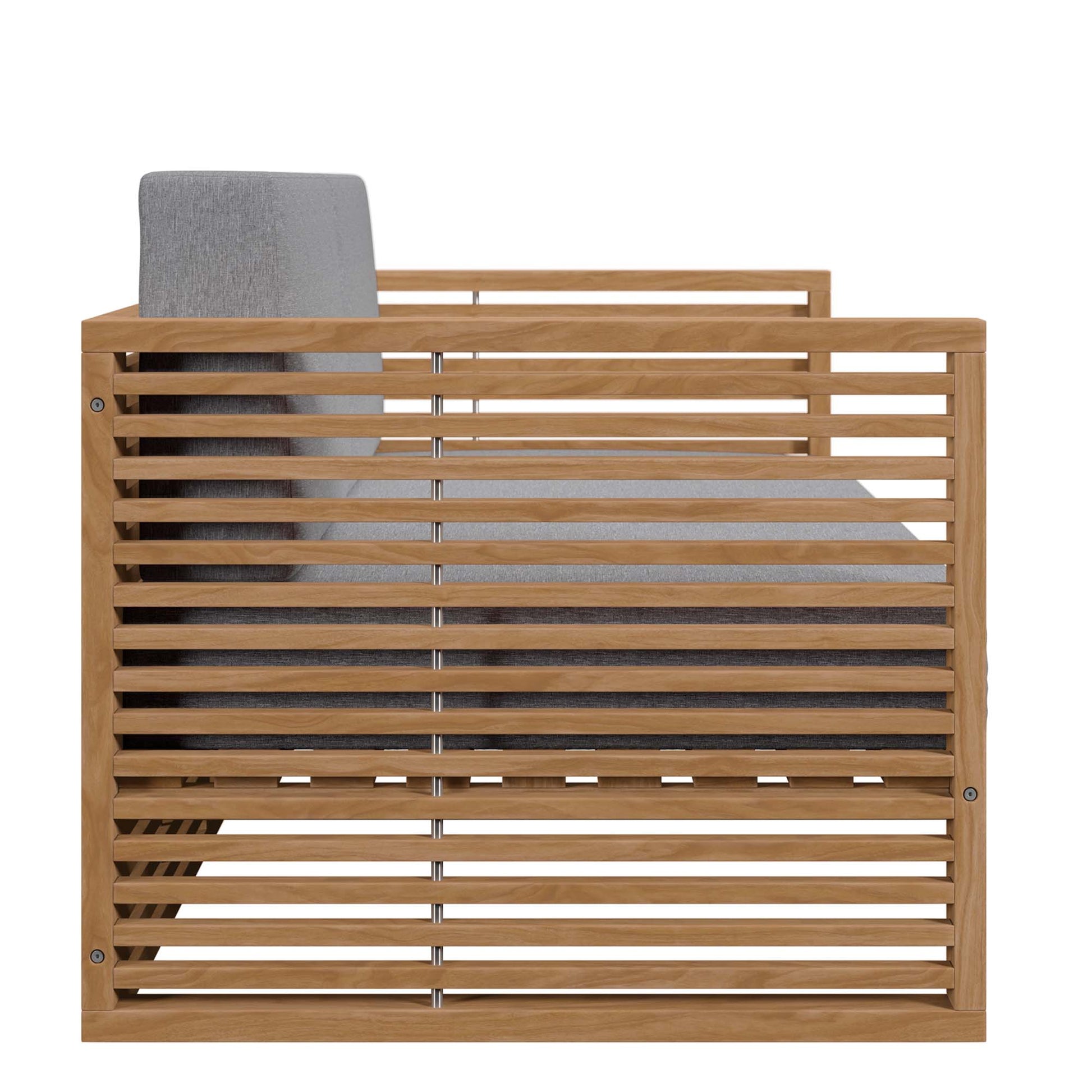 Carlsbad Teak Wood Outdoor Patio Loveseat - Natural White