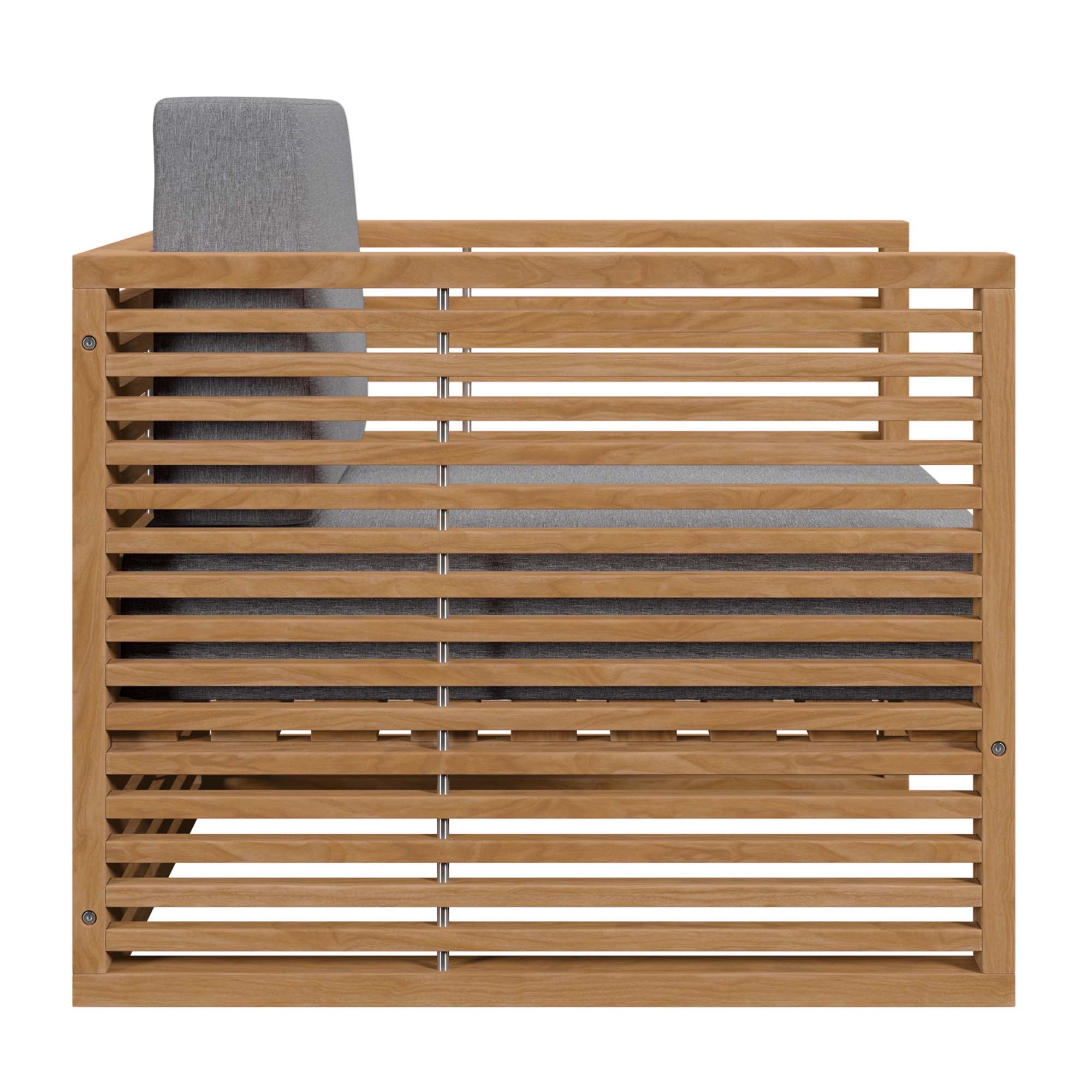 Carlsbad Teak Wood Outdoor Patio Armchair - Natural White