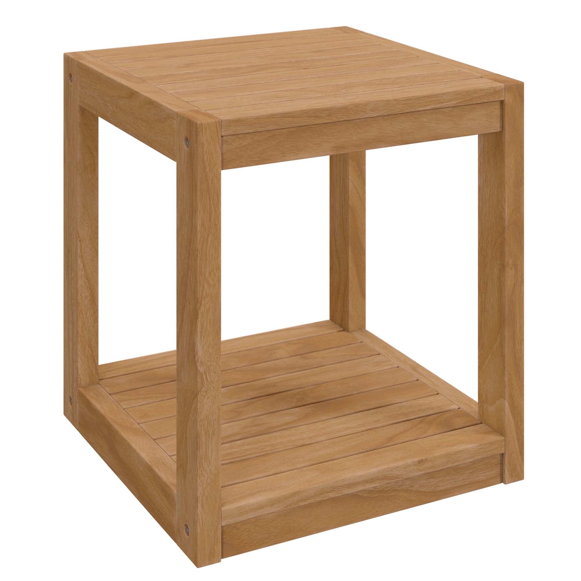 Carlsbad Teak Wood Outdoor Patio Side Table - Natural