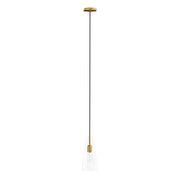 Beacon 1-Light Pendant Light - Clear Satin Brass