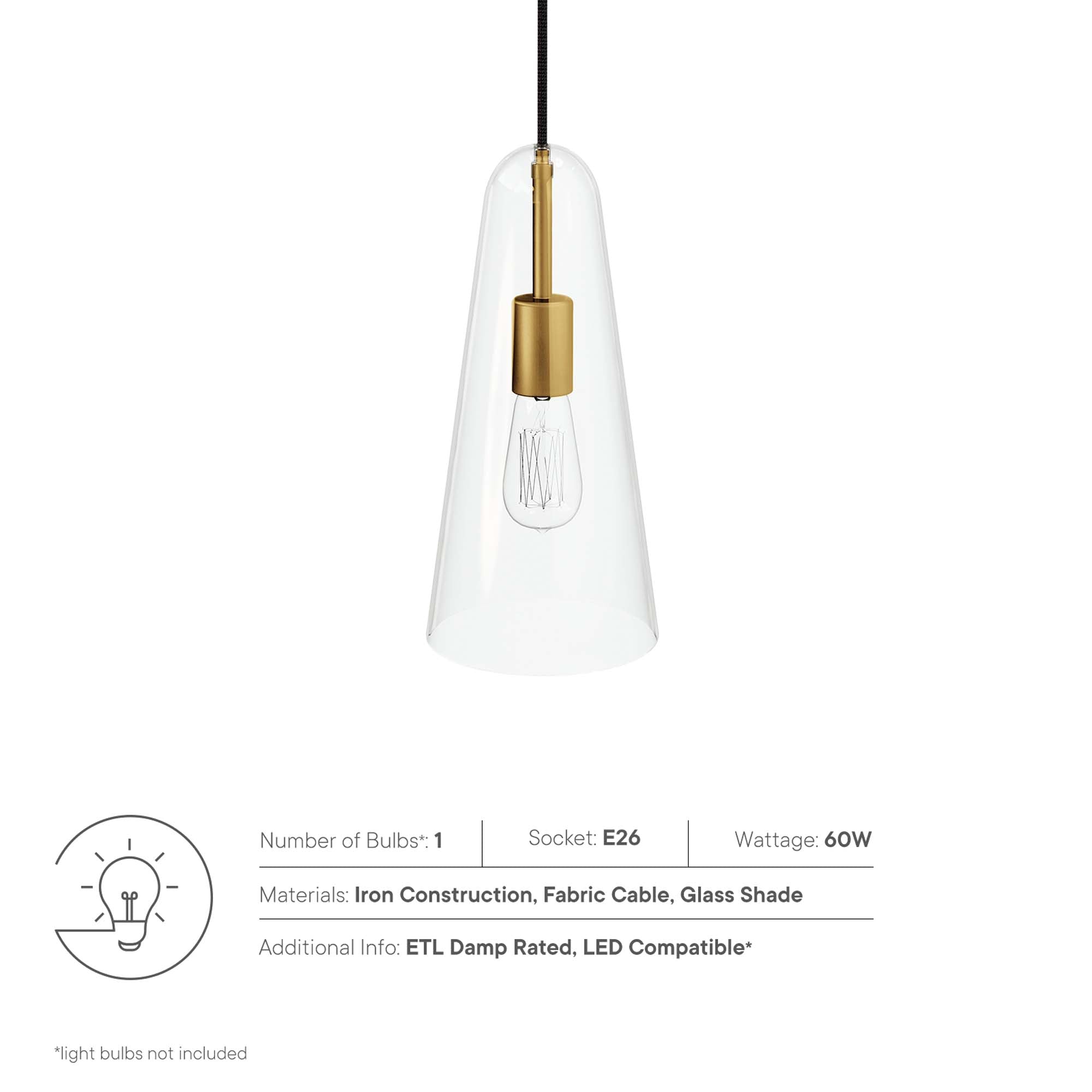 Beacon 1-Light Pendant Light - Opal Black