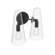 Beacon 2-Light Wall Sconce - Clear Black