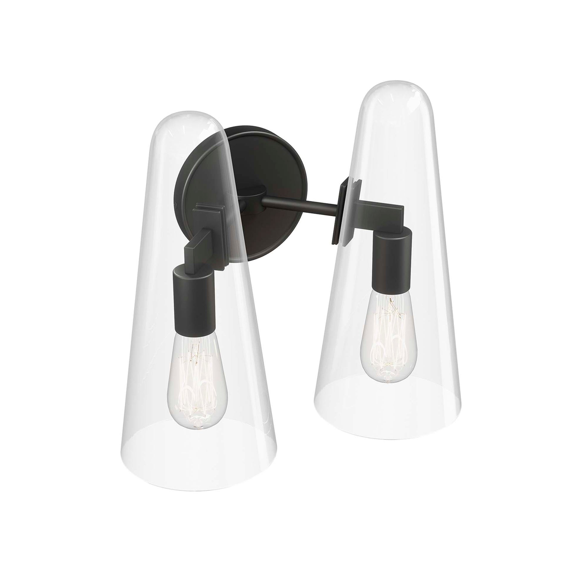 Beacon 2-Light Wall Sconce - Clear Black