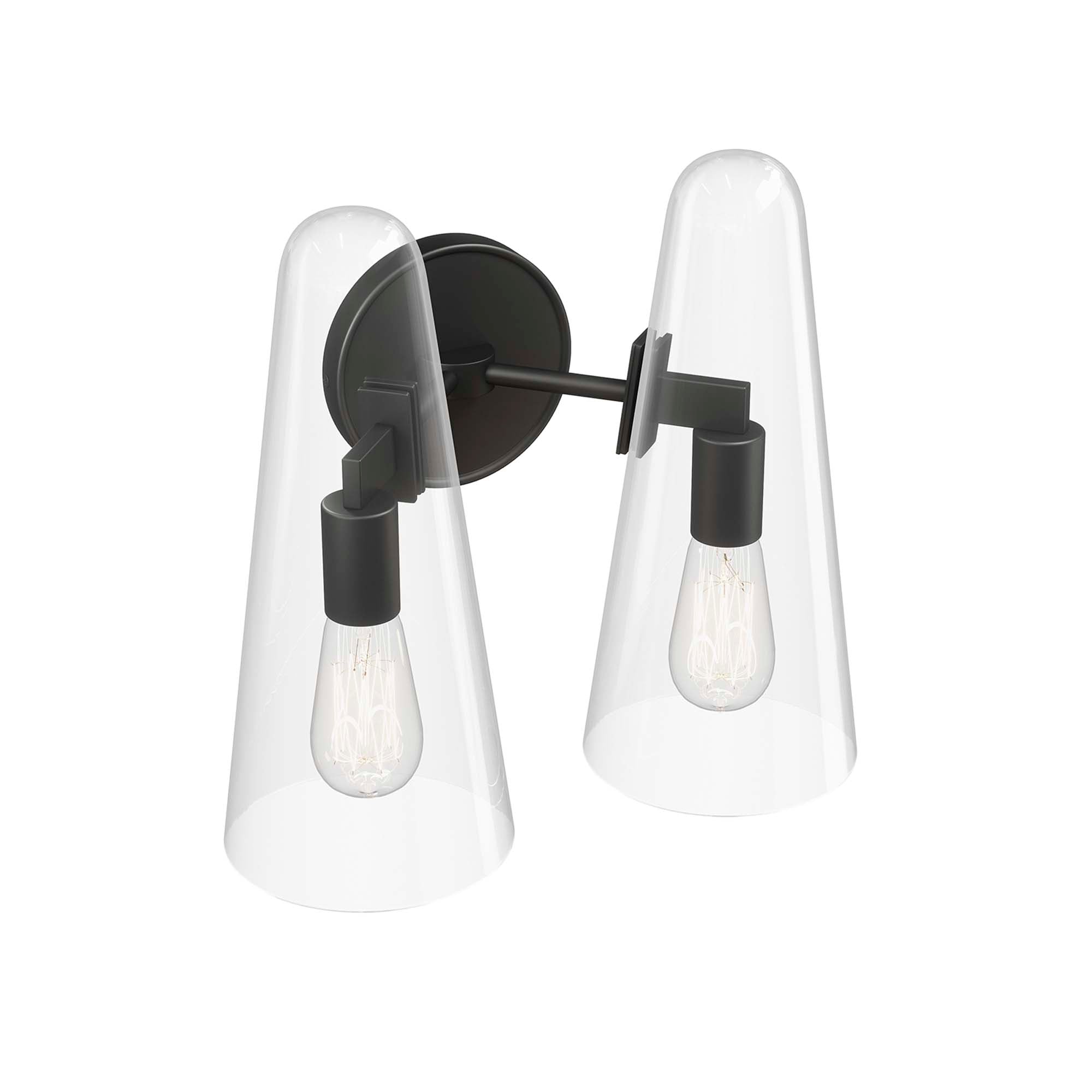 Beacon 2-Light Wall Sconce - Clear Black