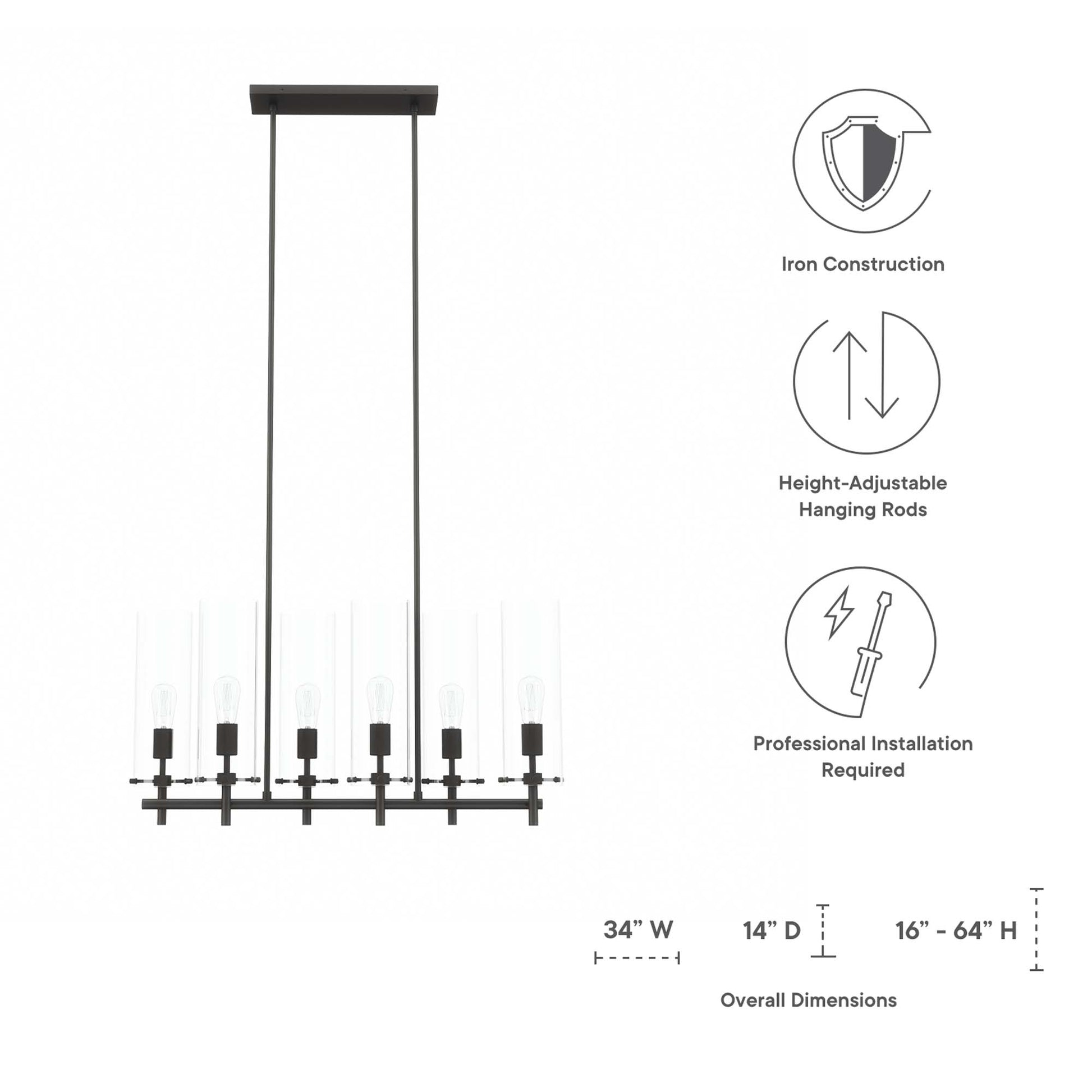 Skylark 6-Light Chandelier - Clear Polished Nickel