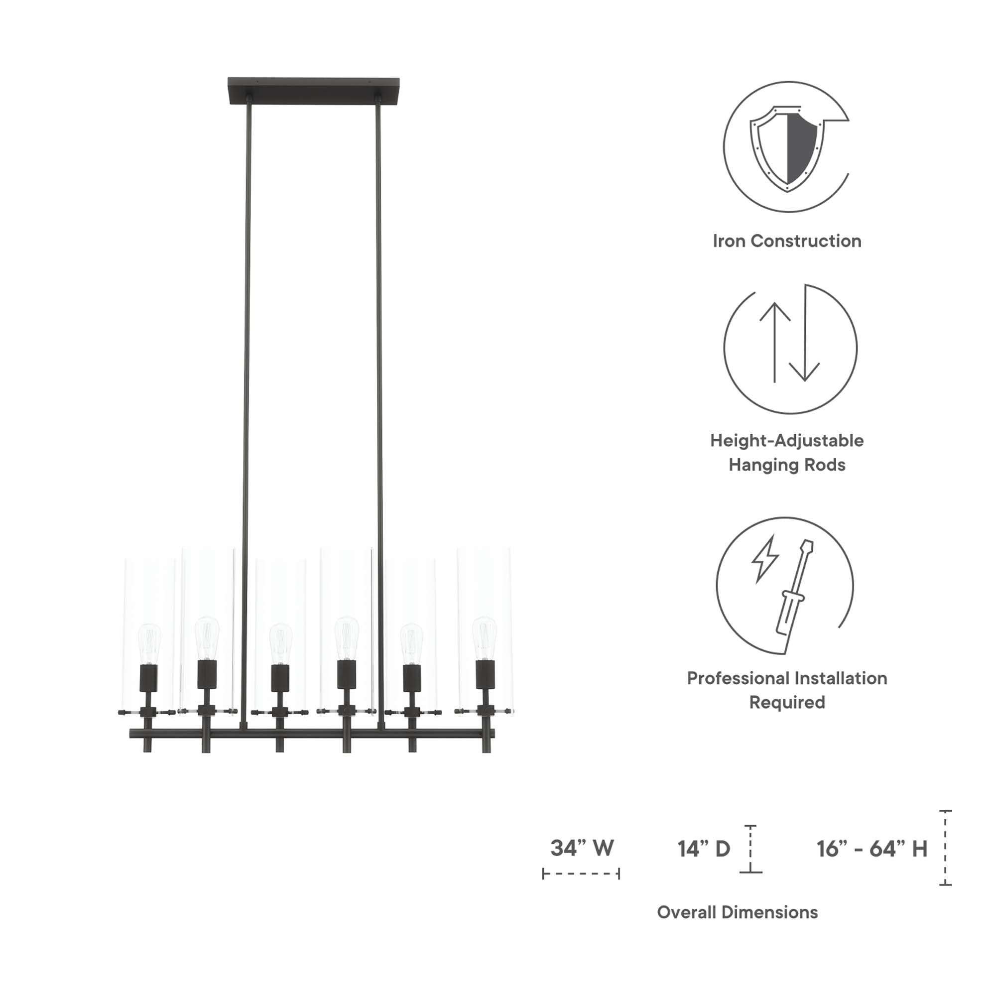 Skylark 6-Light Chandelier - Clear Polished Nickel