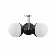 Stellar 3-Light Semi-Flush Ceiling Light - Opal Polished Nickel