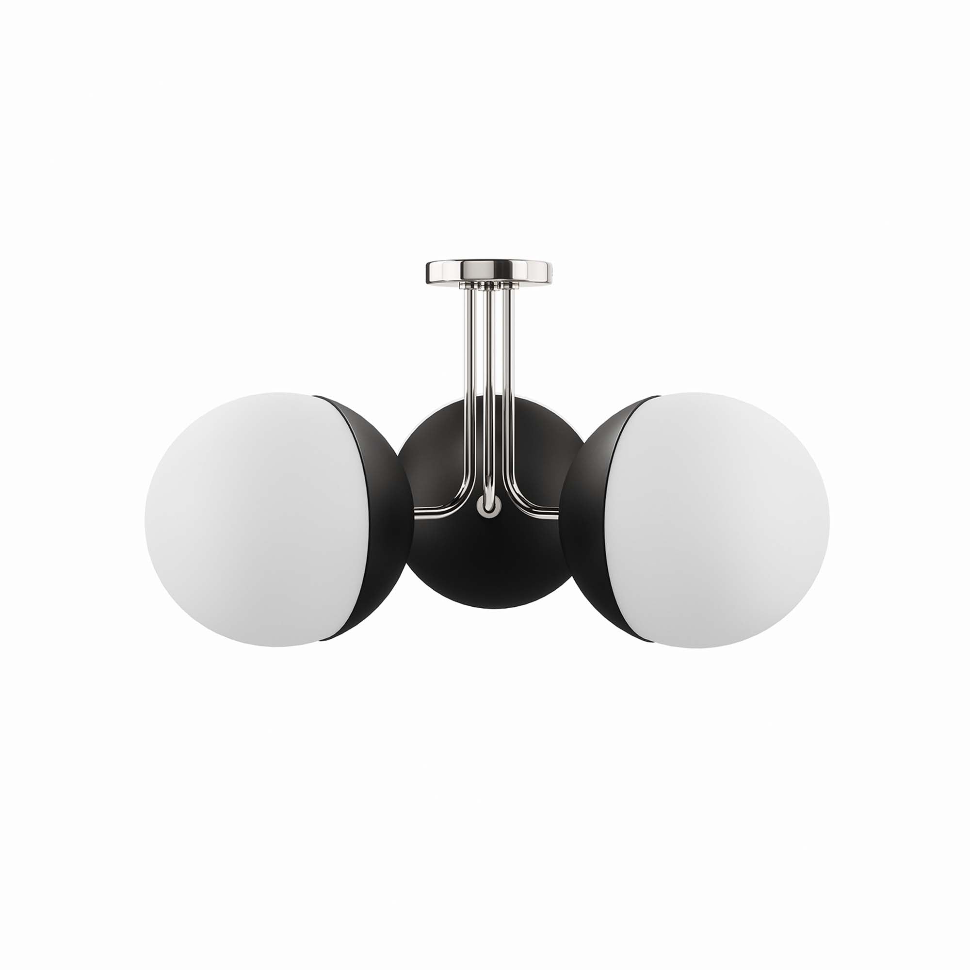 Stellar 3-Light Semi-Flush Ceiling Light - Opal Polished Nickel