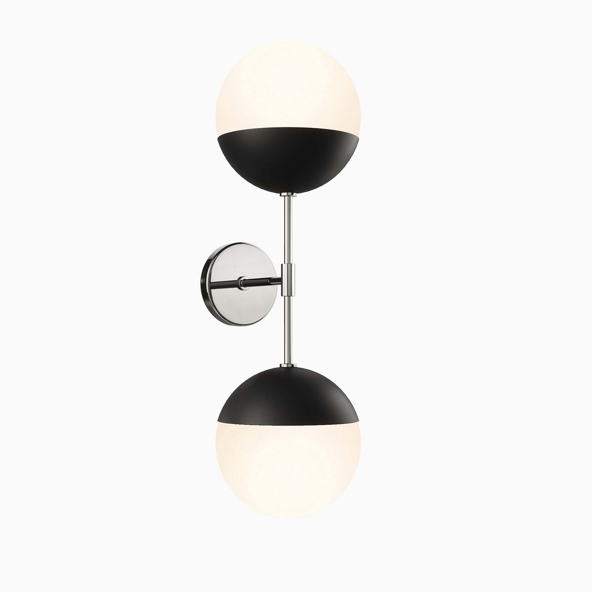 Stellar 2-Light Wall Sconce - Opal Polished Nickel