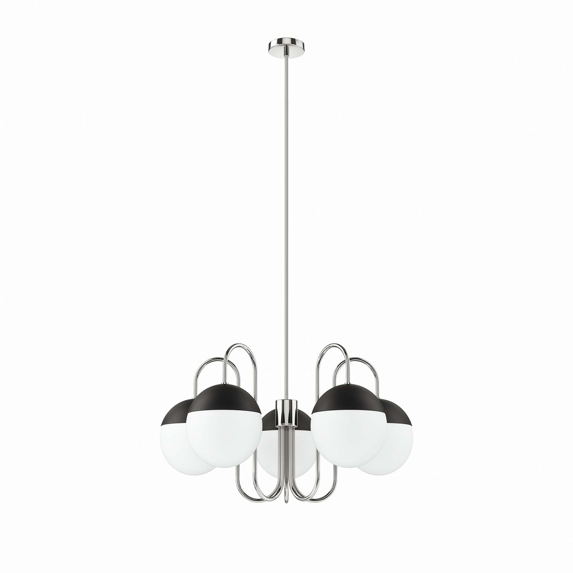Stellar 5-Light Chandelier - Opal Polished Nickel