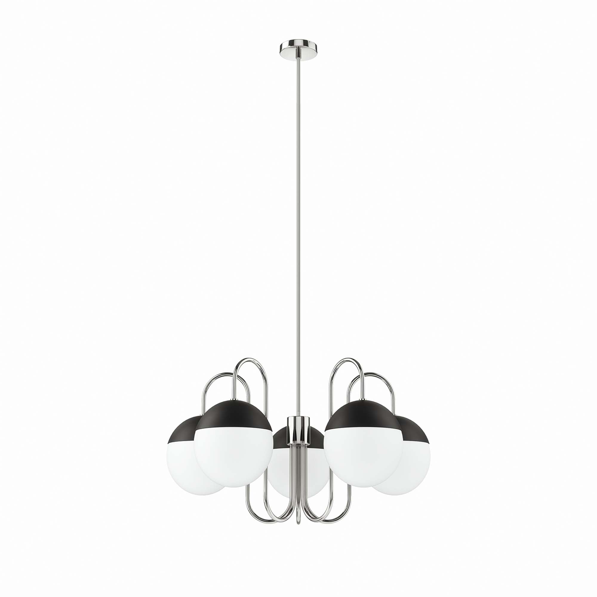 Stellar 5-Light Chandelier - Opal Polished Nickel