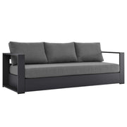 Tahoe Outdoor Patio Powder-Coated Aluminum Sofa - Gray Charcoal