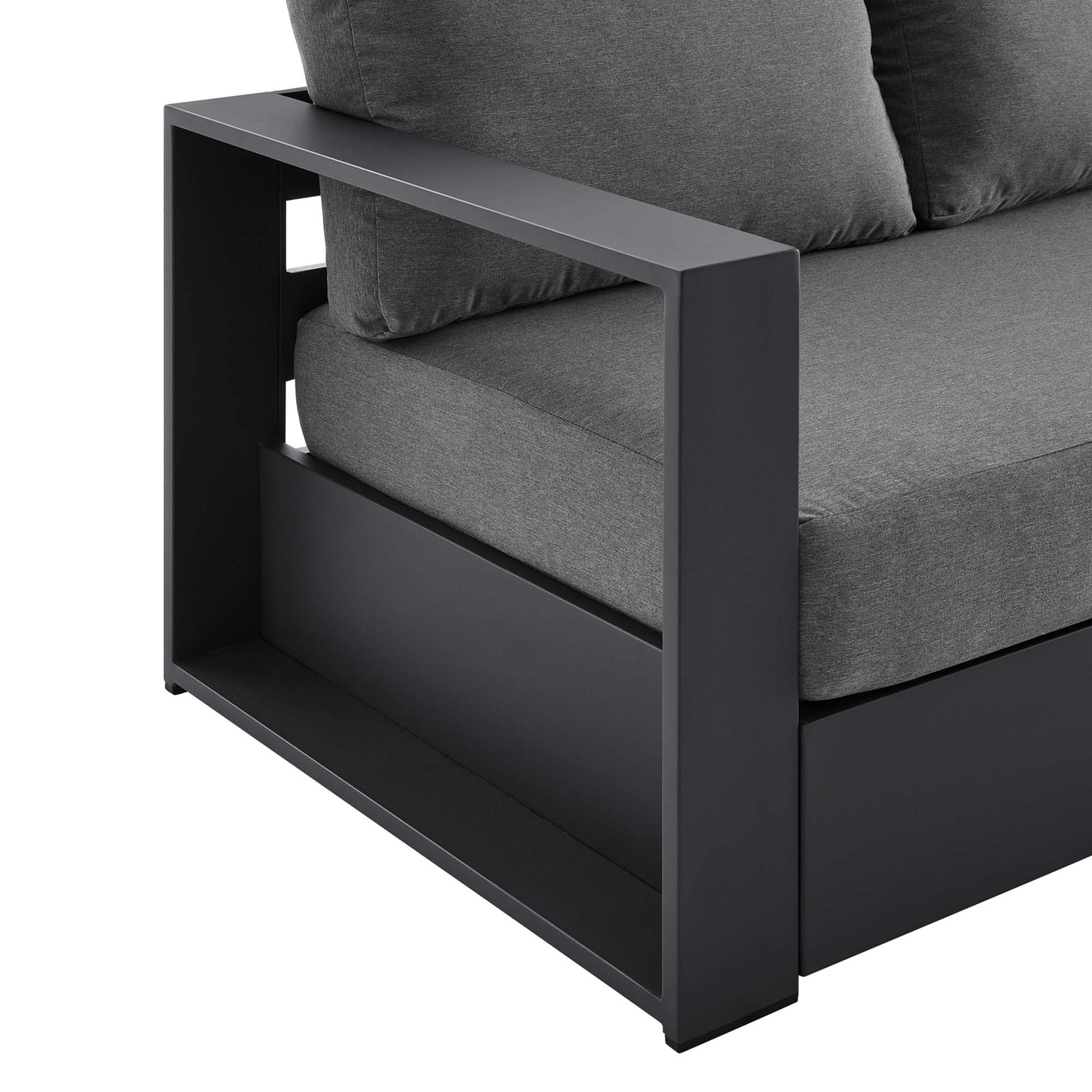 Tahoe Outdoor Patio Powder-Coated Aluminum Sofa - White White