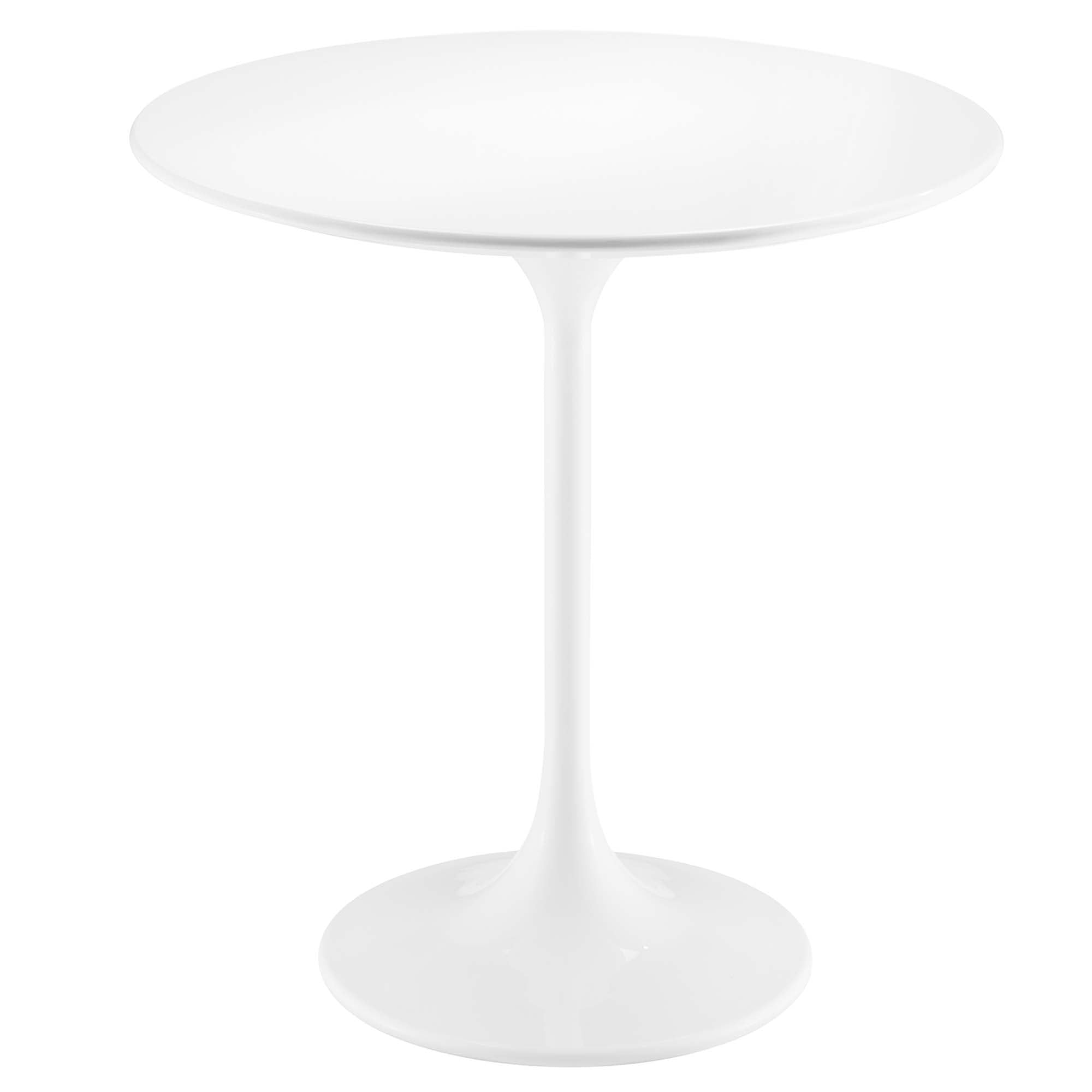 Lippa Round Wood Side Table - White White