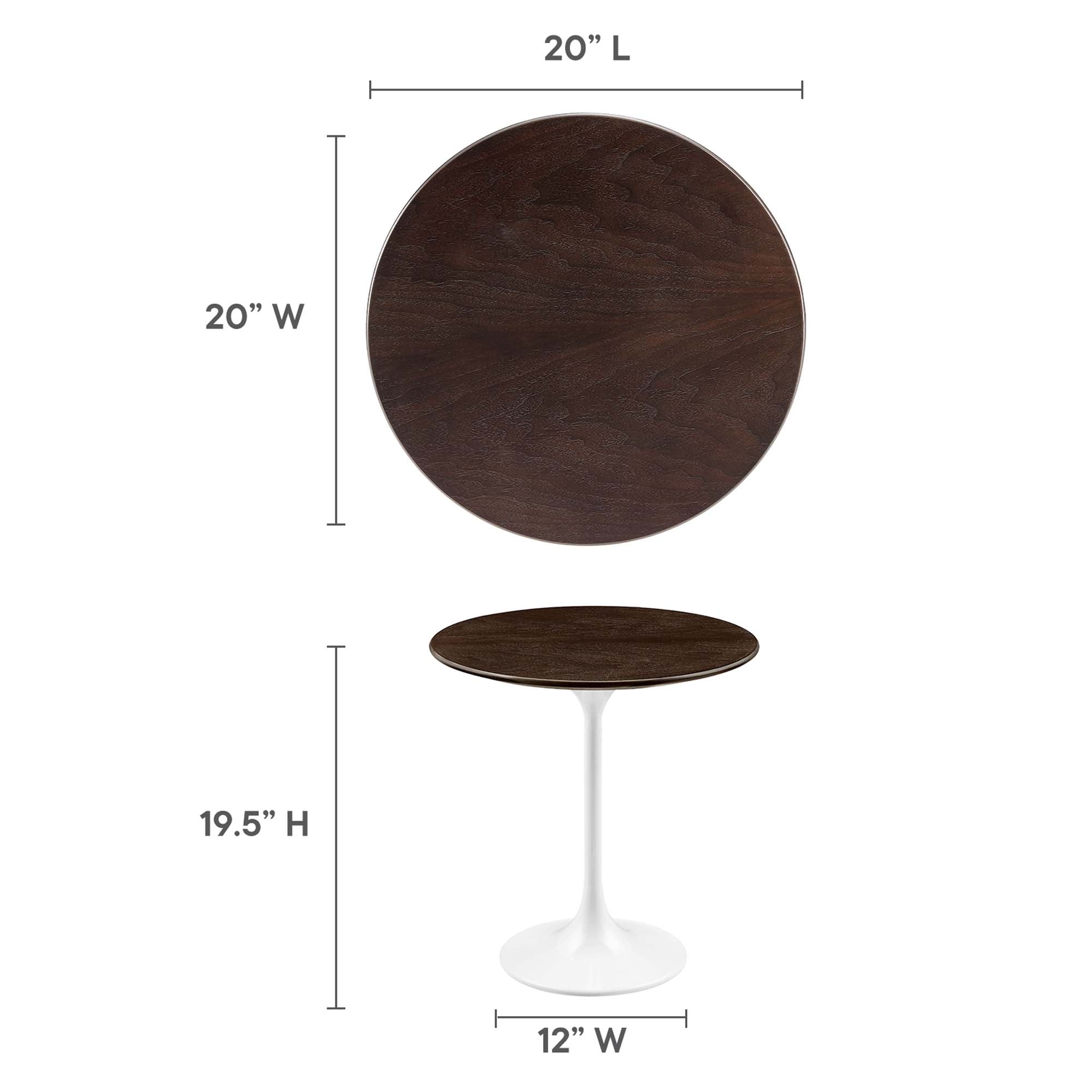 Lippa 20" Round Wood Side Table - White Natural