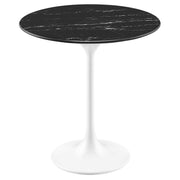 Lippa Round Artificial Marble Side Table - White Black