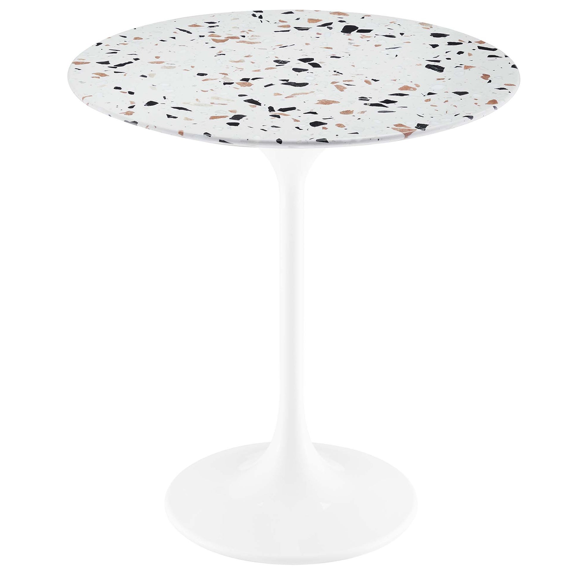Lippa Round Terrazzo Side Table - White Terrazzo
