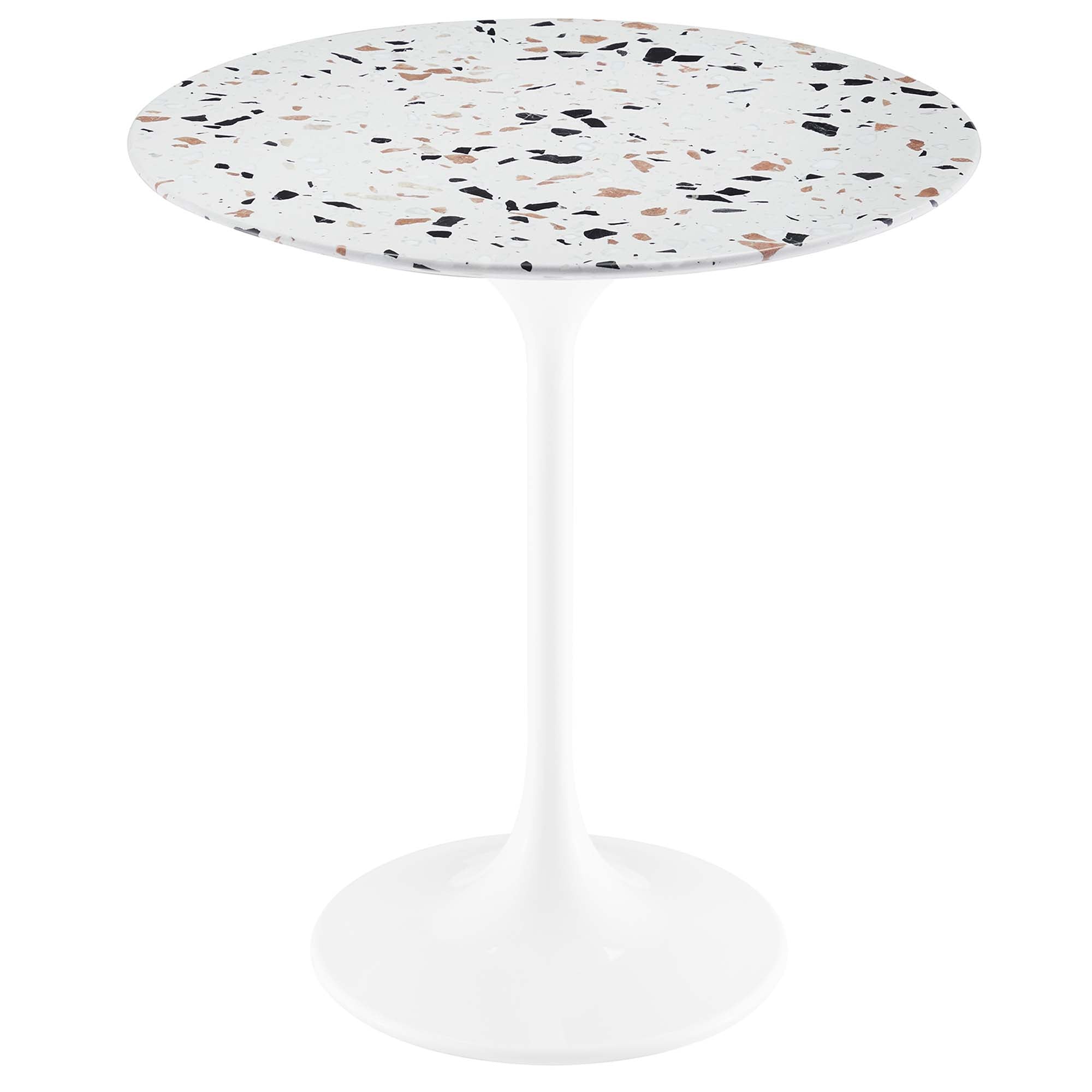 Lippa Round Terrazzo Side Table - White Terrazzo