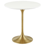 Lippa 20" Round Wood Side Table - Gold White