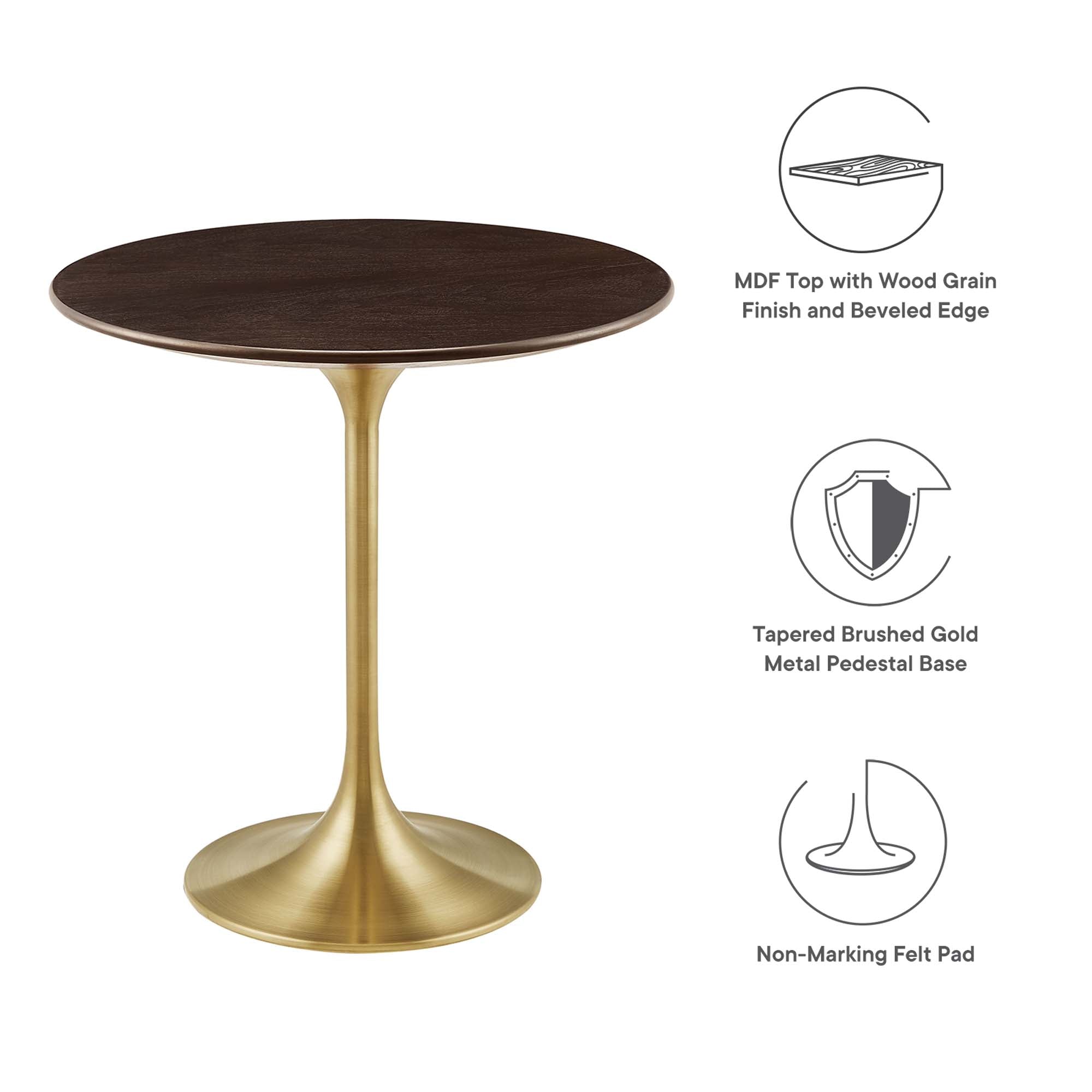 Lippa 20" Round Wood Side Table - Gold Natural