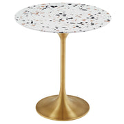 Lippa 20" Round Terrazzo Side Table - Gold Terrazzo