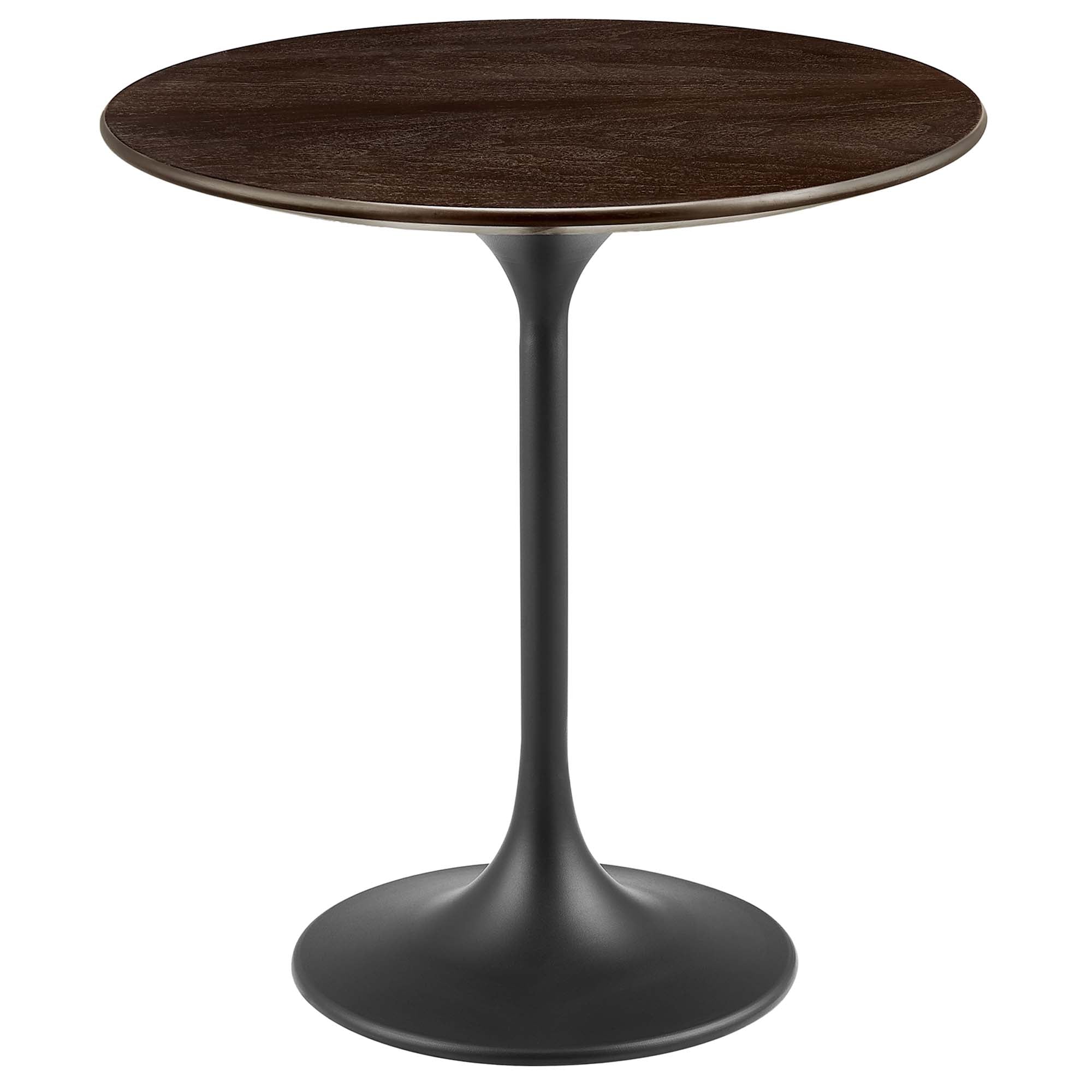 Lippa 20" Round Wood Side Table - Black Cherry