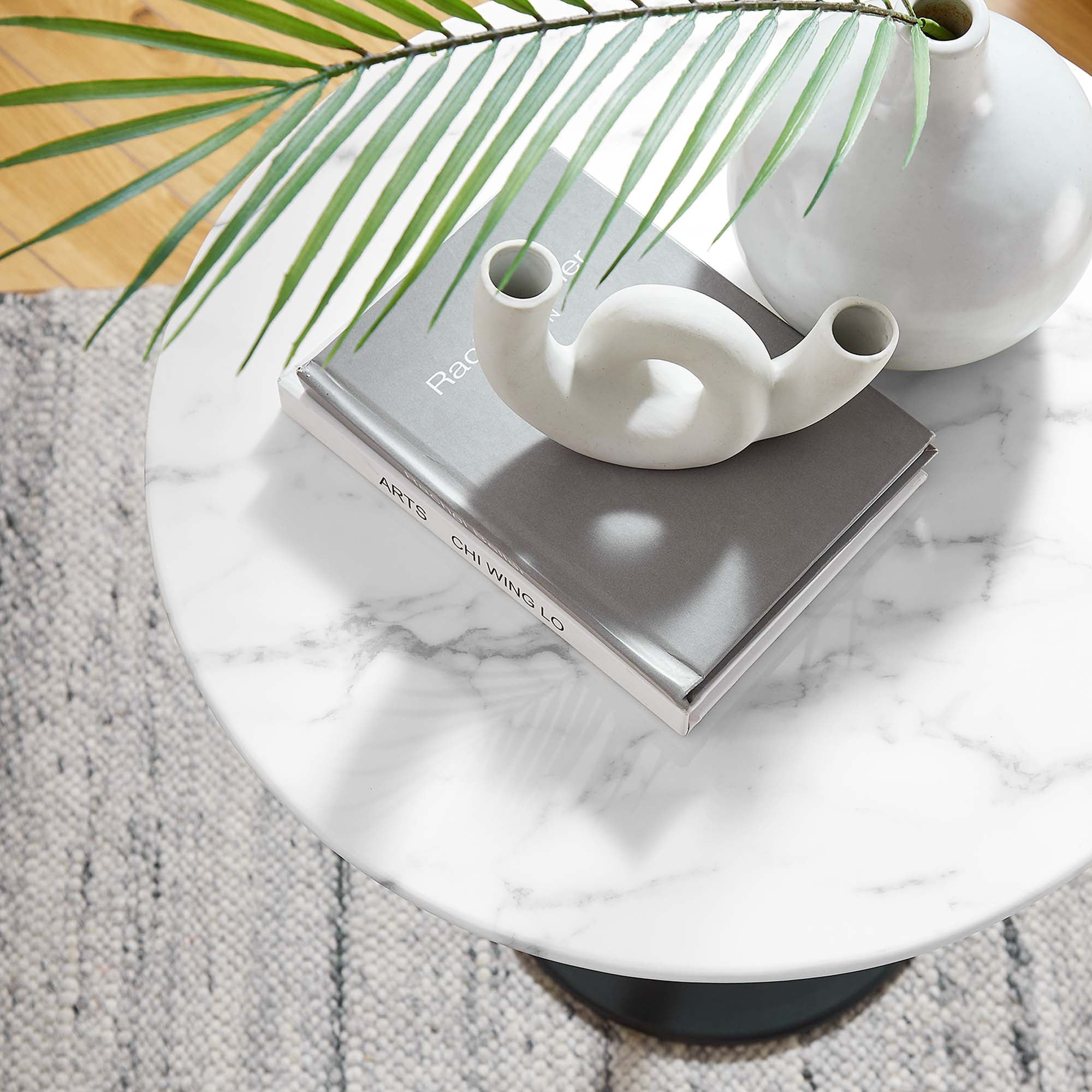 Lippa 20" Round Faux Marble Side Table