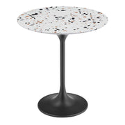 Lippa 20" Round Terrazzo Side Table - Black Terrazzo