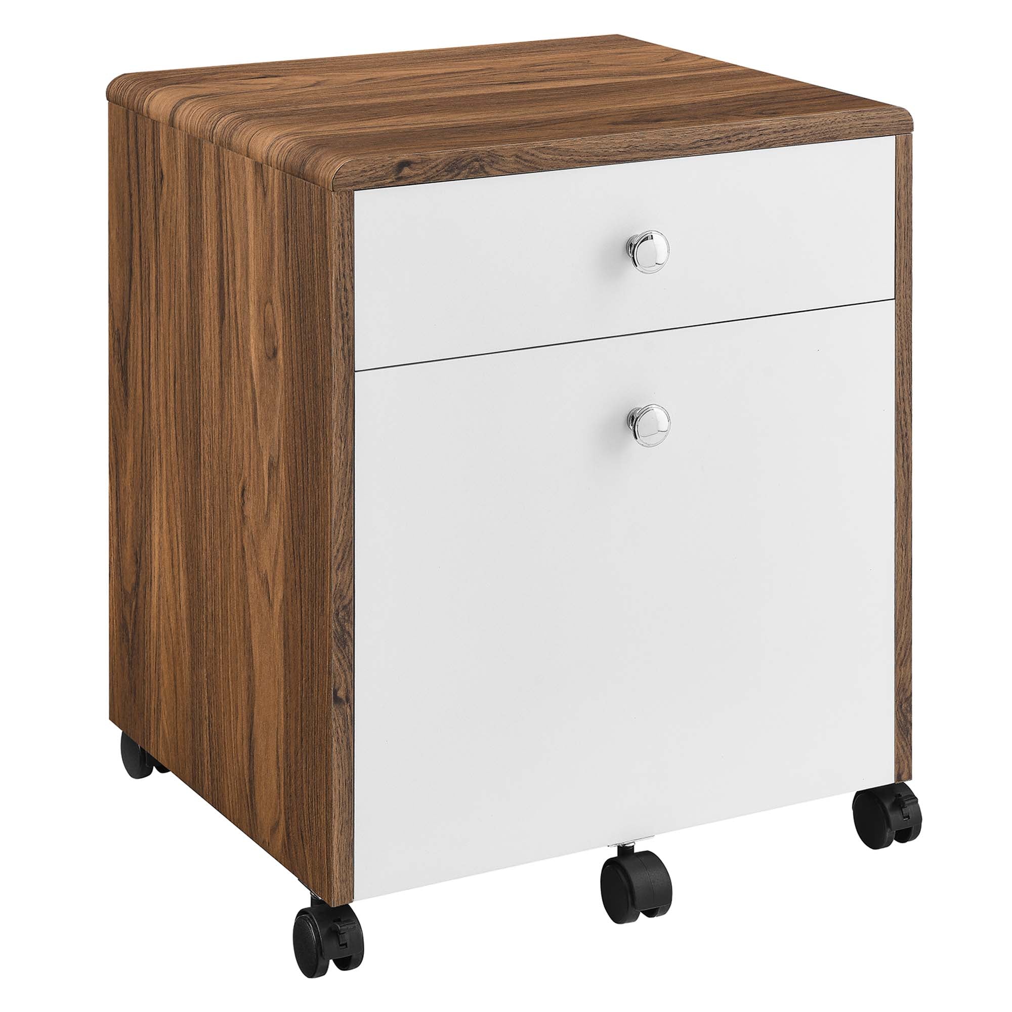 Transmit  Wood File Cabinet - Walnut White