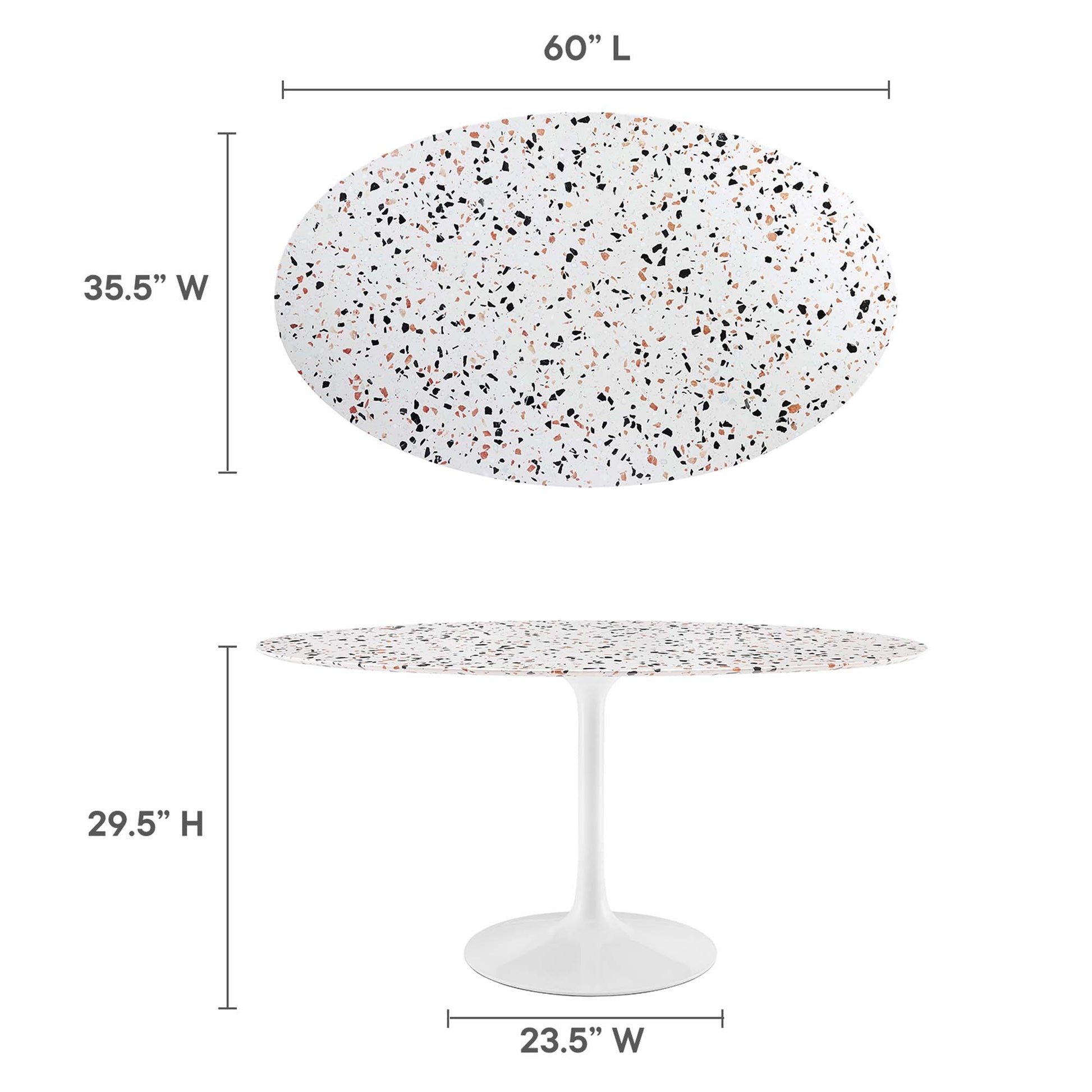 Lippa Oval Terrazzo Dining Table