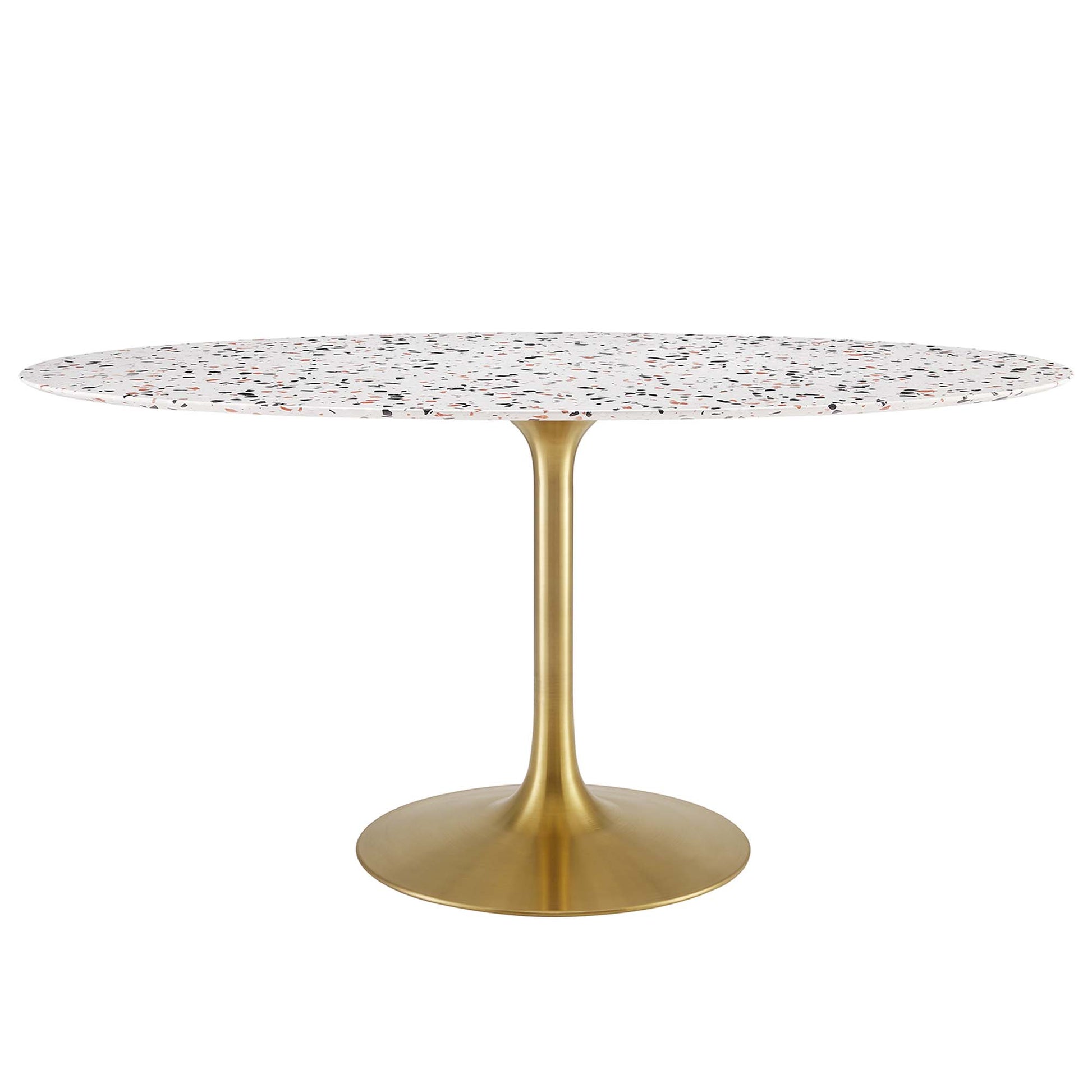 Lippa 60" Oval Terrazzo Dining Table - Gold White