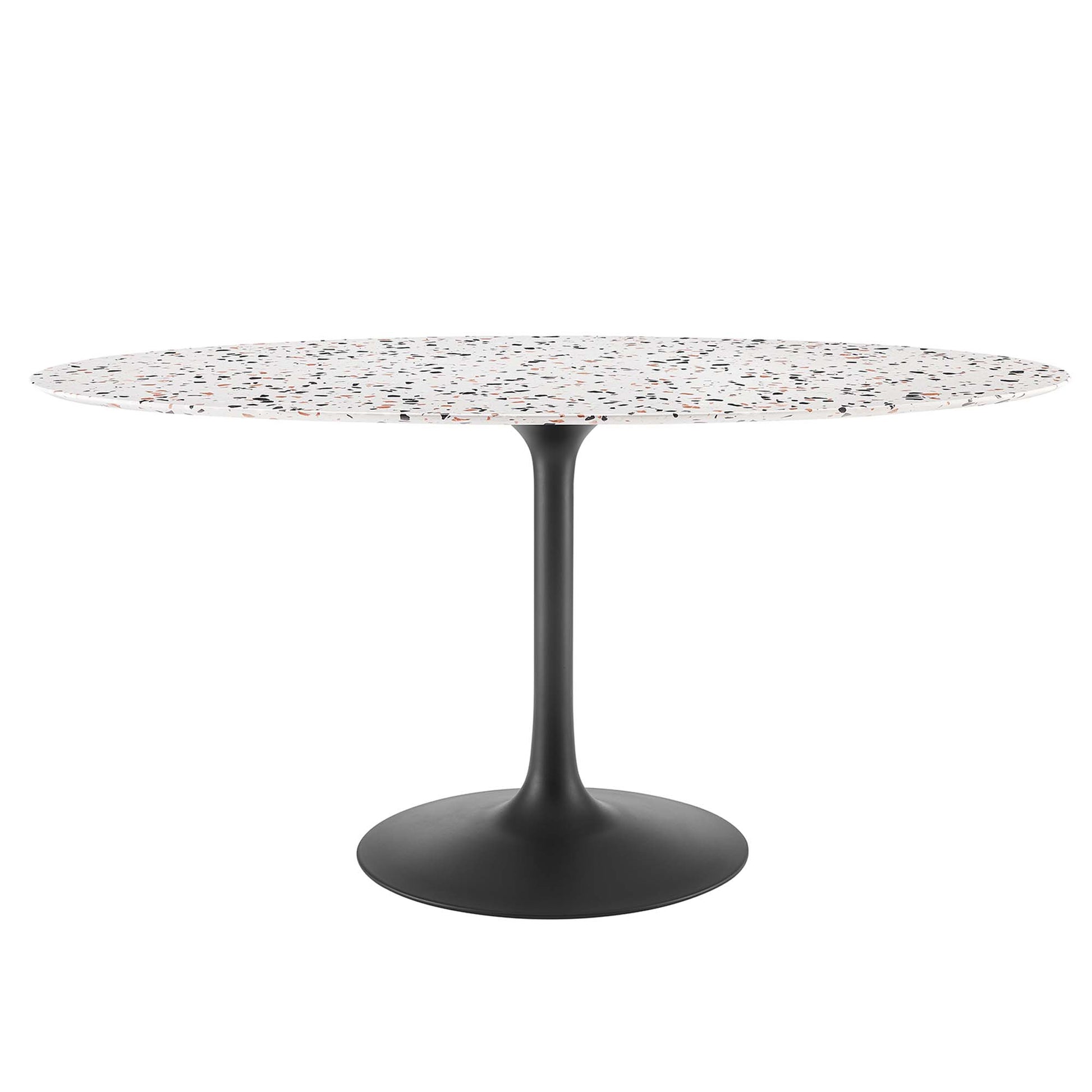 Lippa 60" Oval Terrazzo Dining Table - Black White