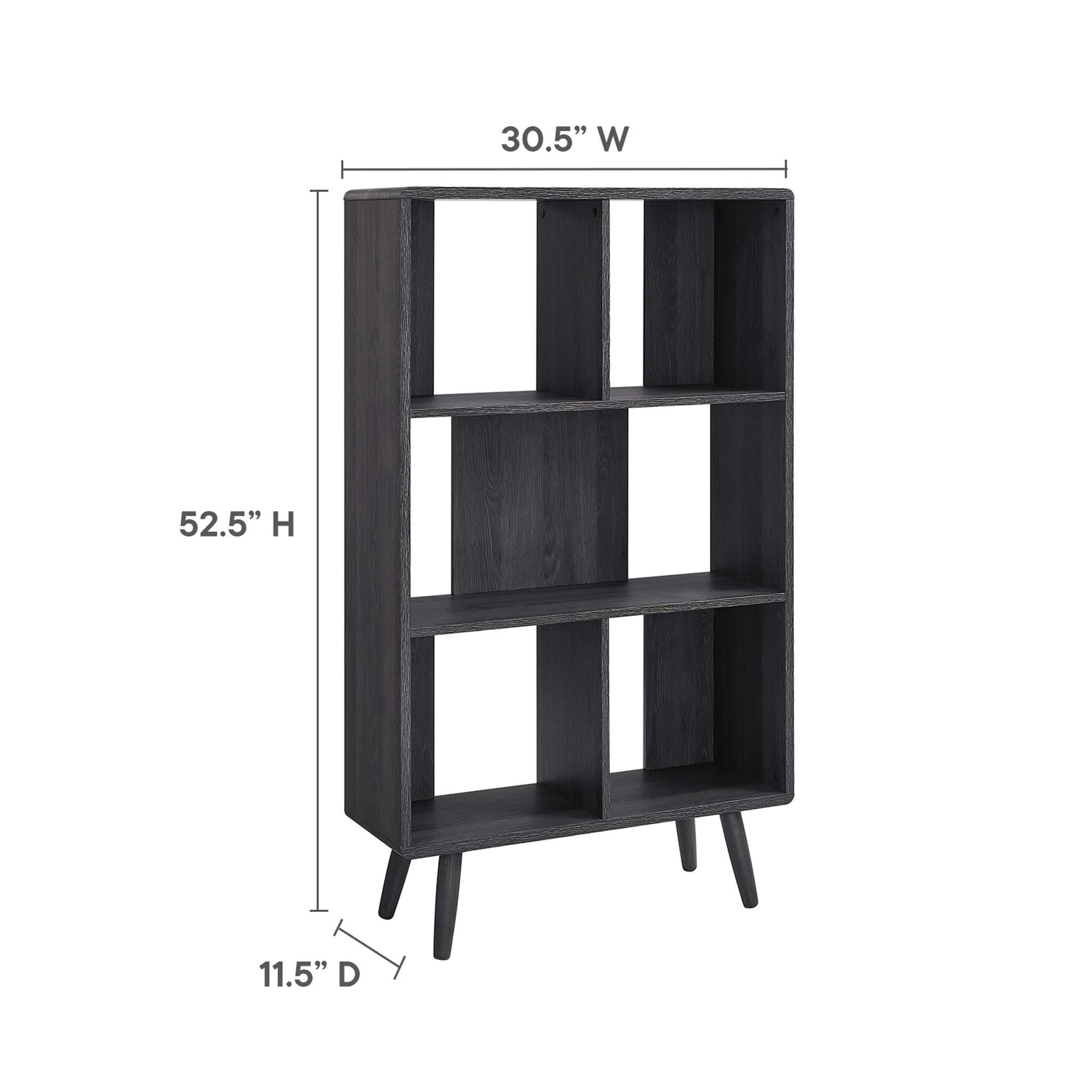 Transmit 5 Shelf Wood Grain Bookcase - Walnut