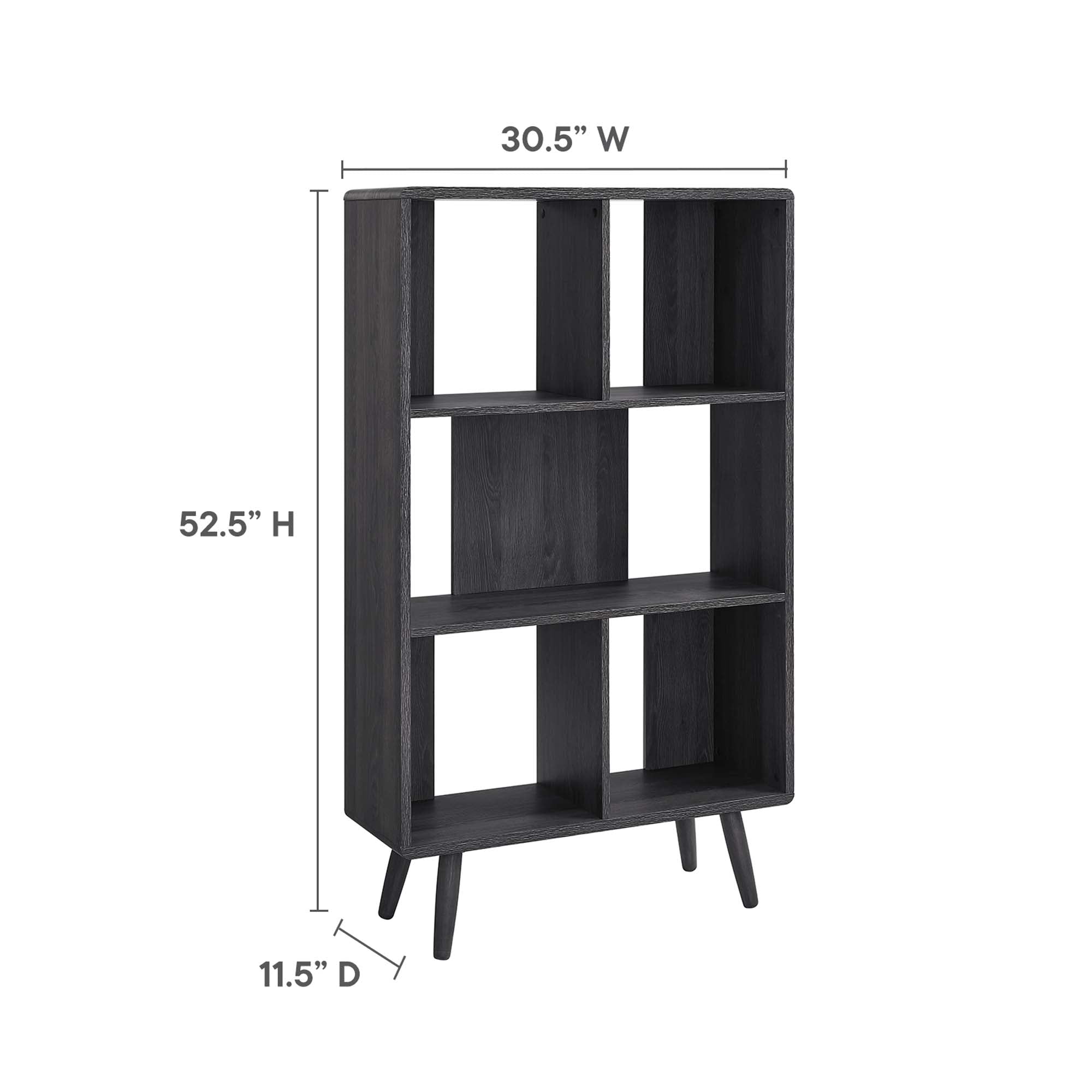 Transmit 5 Shelf Wood Grain Bookcase - Walnut