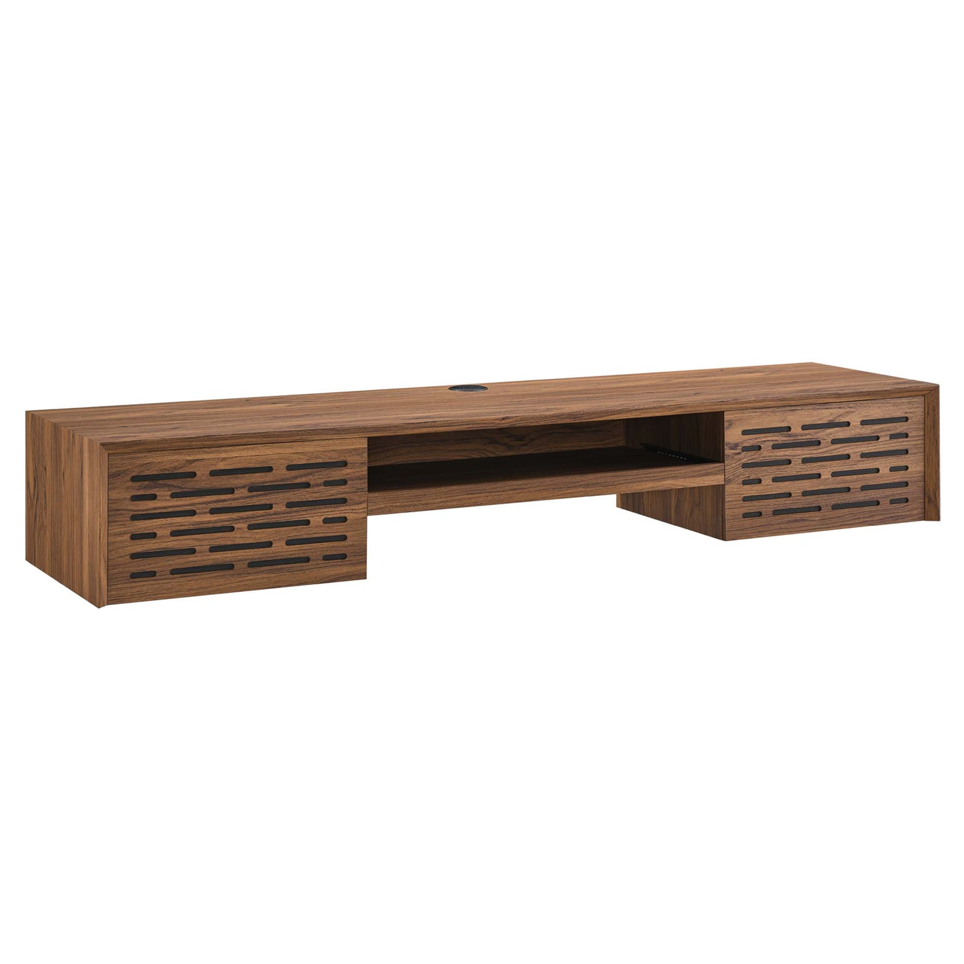 Merit 60" Wall Mount Wood Office Desk - Walnut