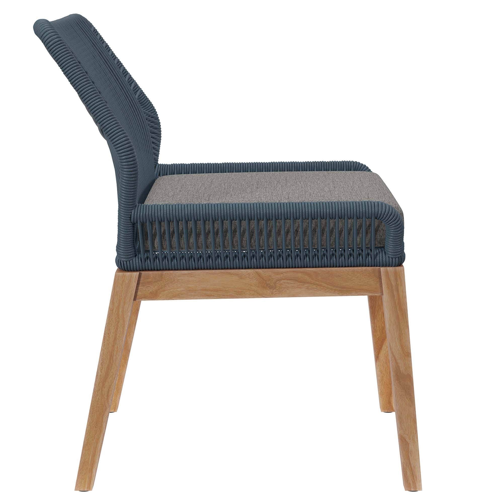 Wellspring Outdoor Patio Teak Wood Dining Chair - Light Gray Greige
