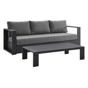 Tahoe 2-Piece Outdoor Patio Powder-Coated Aluminum Set - Gray Charcoal