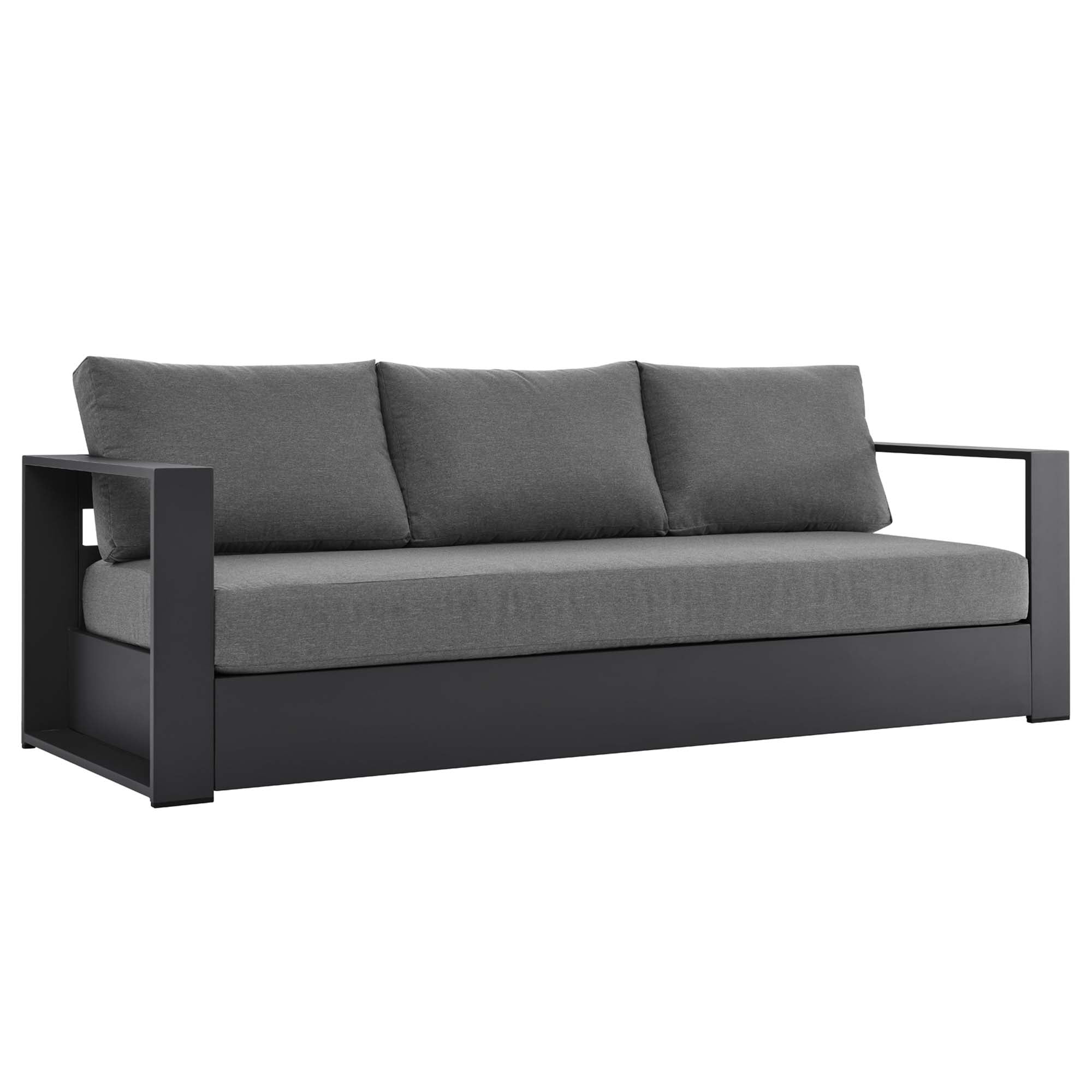 Tahoe 2-Piece Outdoor Patio Powder-Coated Aluminum Set - White Charcoal