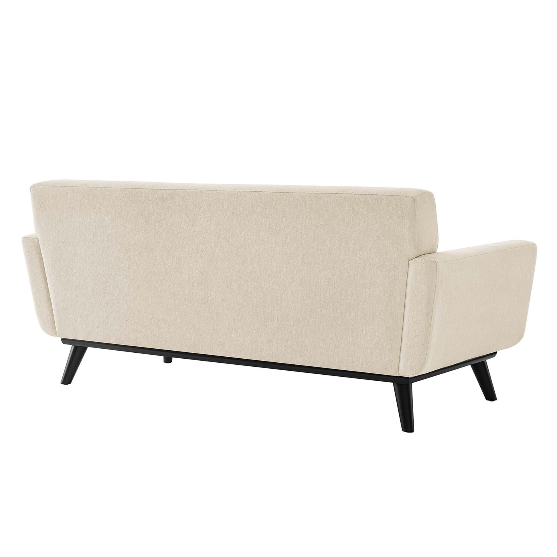 Engage Herringbone Fabric Loveseat - Light Gray