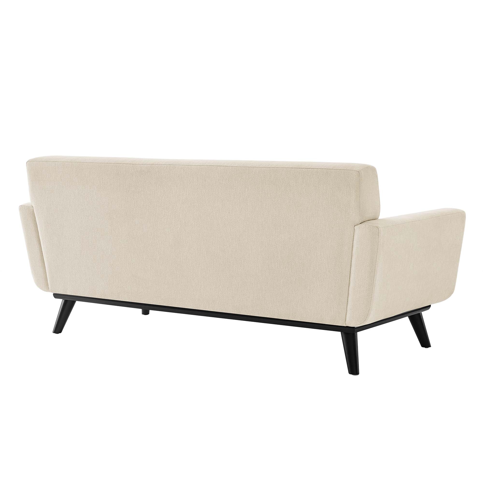 Engage Herringbone Fabric Loveseat - Light Gray