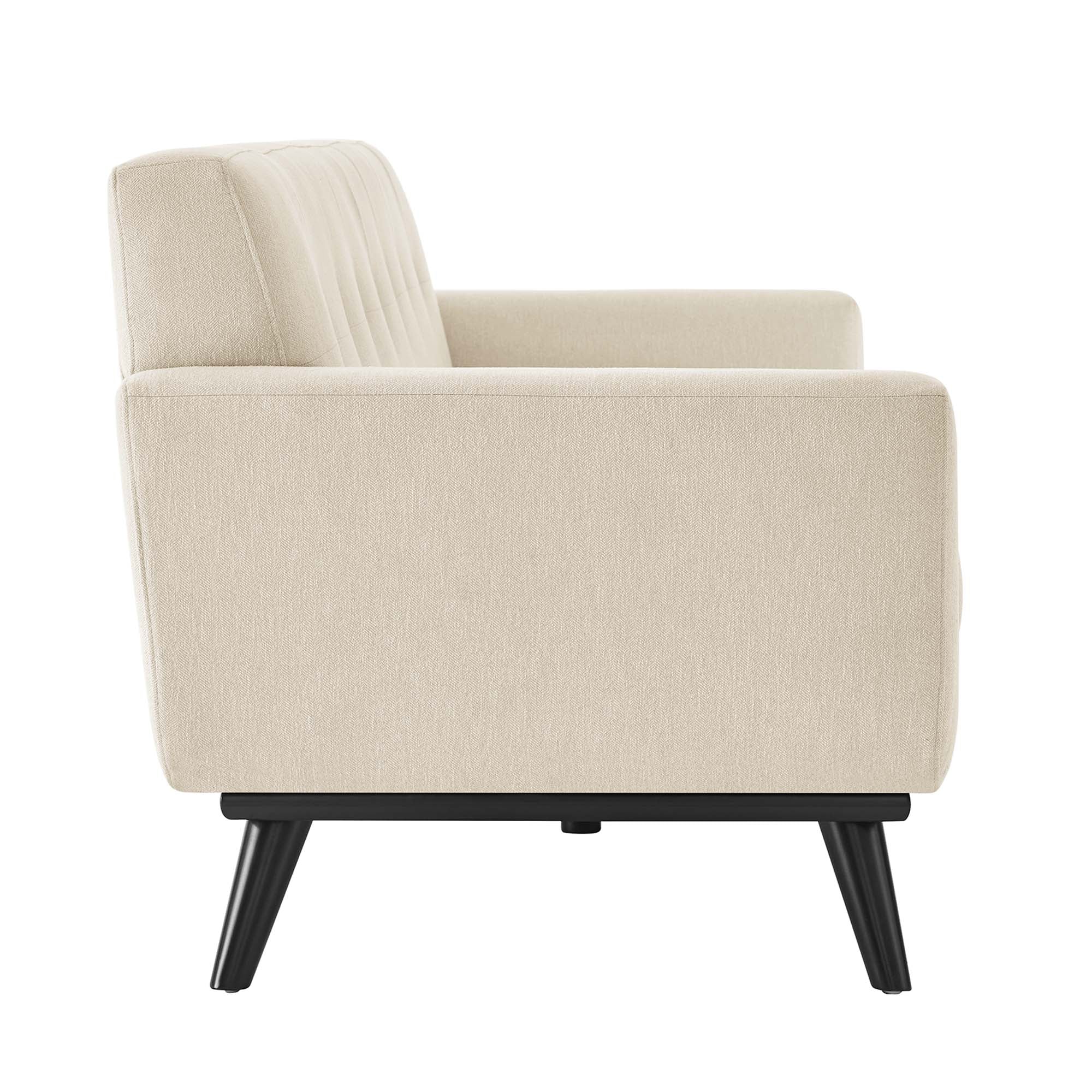 Engage Herringbone Fabric Sofa - Ivory