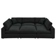 Commix 6-Piece Down Filled Overstuffed Sectional Sofa - Black