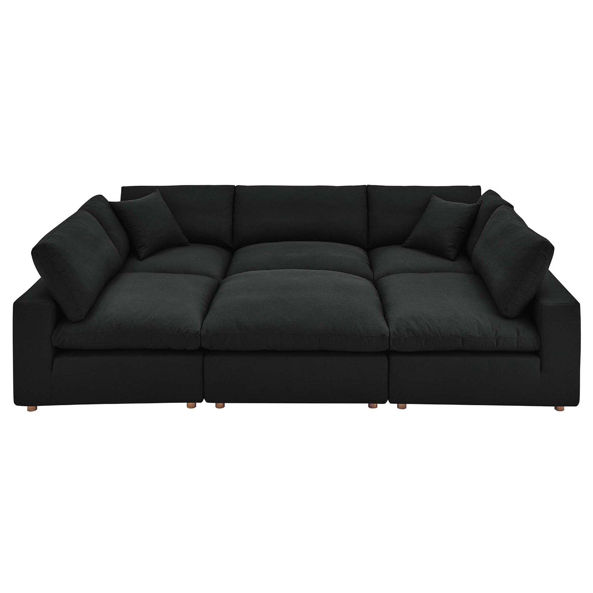 Commix 6-Piece Down Filled Overstuffed Sectional Sofa - Black