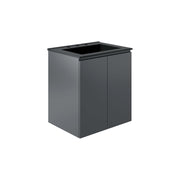 Bryn Wall-Mount Bathroom Vanity Basin Included - Gray Black