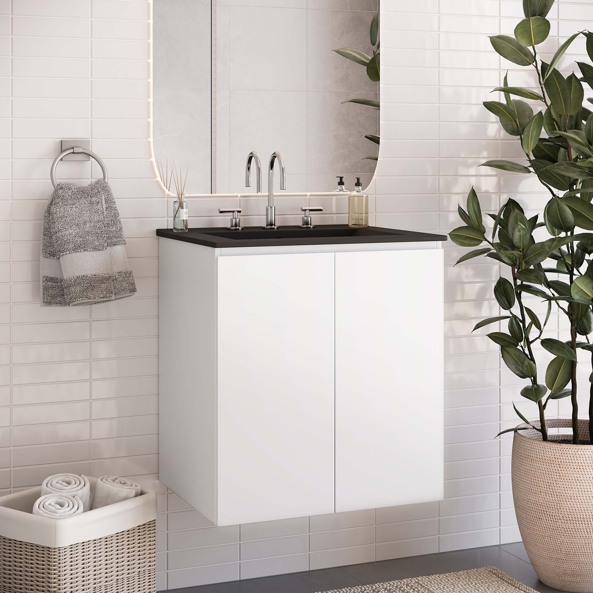 Bryn Wall-Mount Bathroom Vanity Basin Included