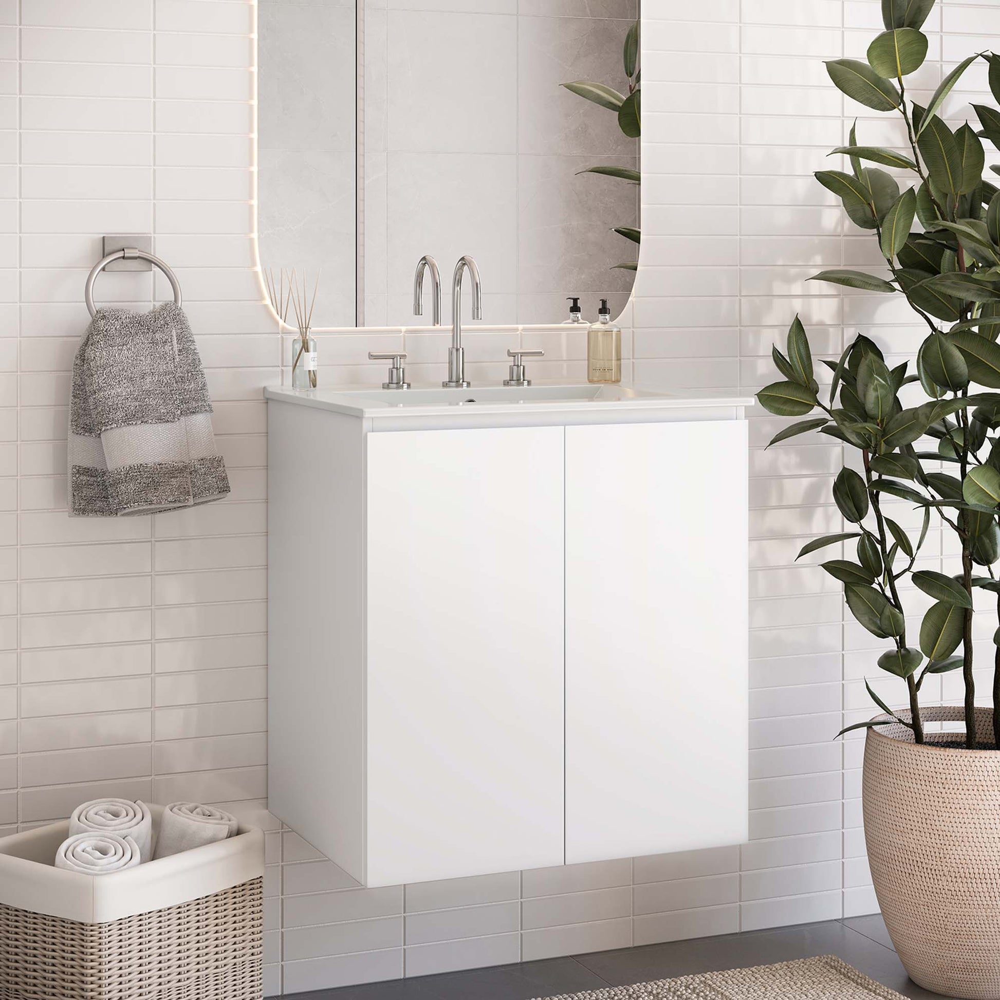 Bryn Wall-Mount Bathroom Vanity Basin Included