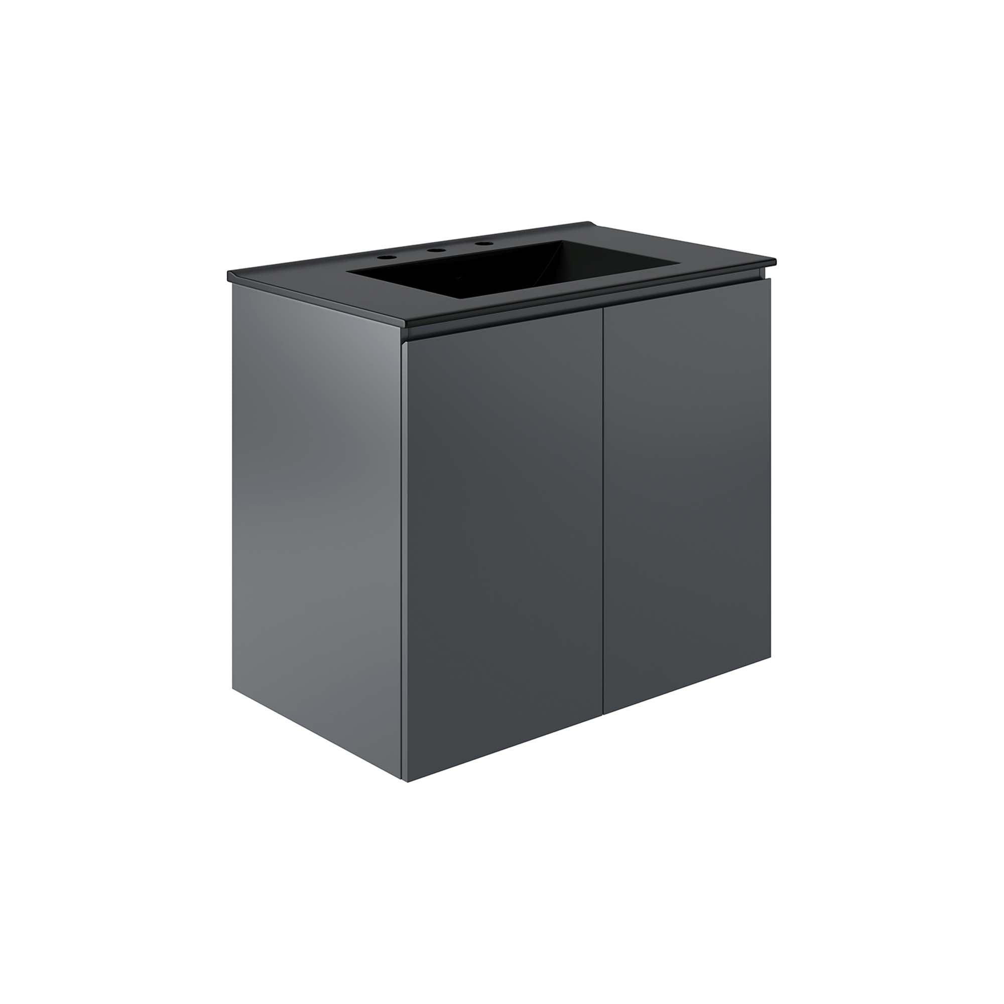 Bryn 30" Wall-Mount Bathroom Vanity - Gray Black