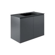 Bryn 36" Wall-Mount Bathroom Vanity - Gray Black